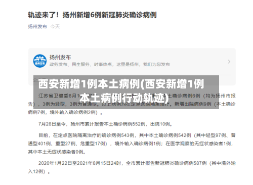 西安新增1例本土病例(西安新增1例本土病例行动轨迹)-第2张图片
