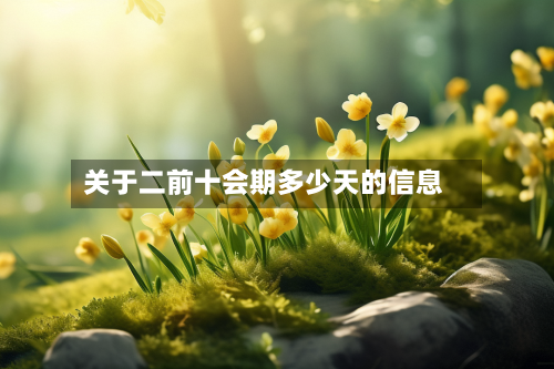 关于二前十会期多少天的信息-第1张图片