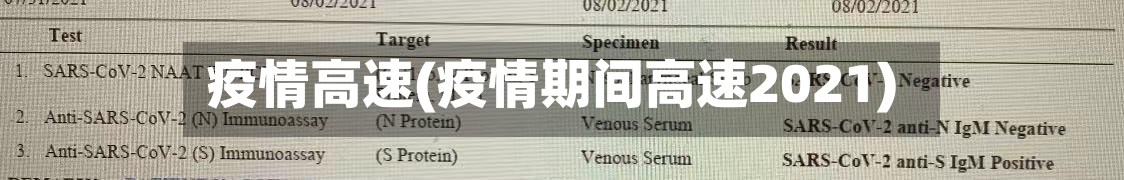疫情高速(疫情期间高速2021)-第2张图片