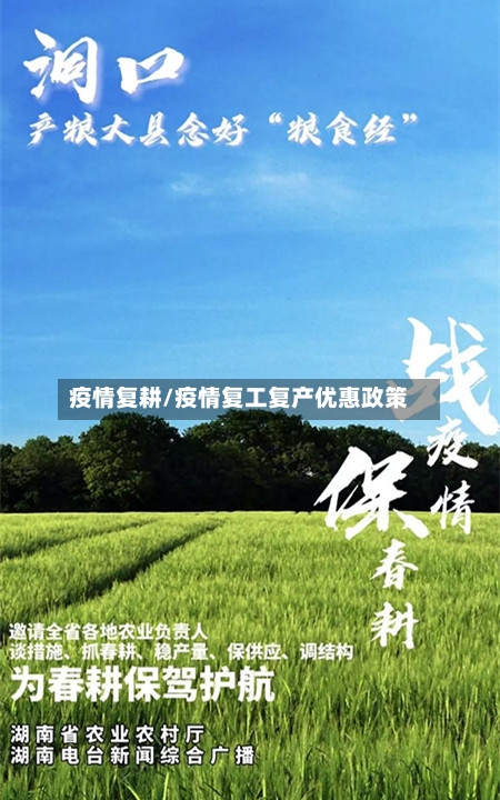 疫情复耕/疫情复工复产优惠政策-第1张图片