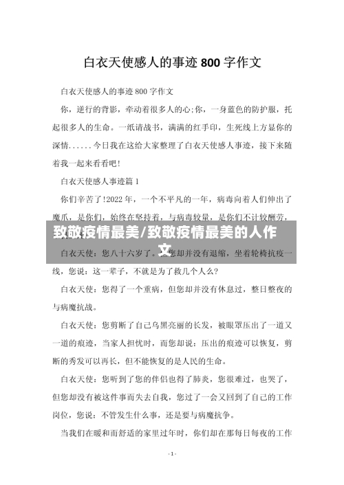 致敬疫情最美/致敬疫情最美的人作文-第3张图片