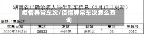 疫情异常车次/疫情异常车次怎么查询-第3张图片