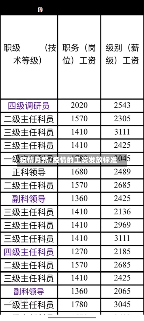 疫情月薪/疫情的工资发放标准-第1张图片